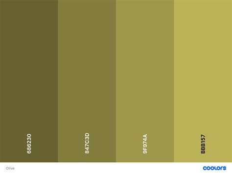 Olive Green Color Palette | Green colour palette, Olive green color, Color