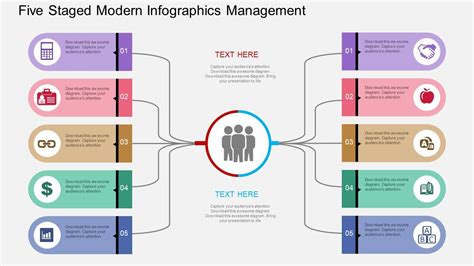 Five Staged Modern Infographics Management Flat Powerpoint Design ...