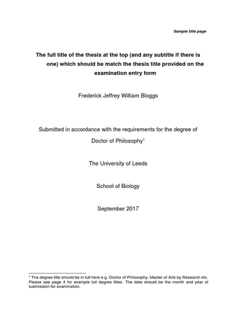 Sample Title Page and Spine Sept2017 | PDF | Thesis | Doctor Of Philosophy