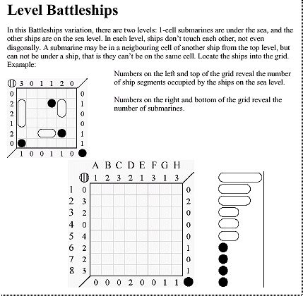 Battleship Variation: Level Battleships