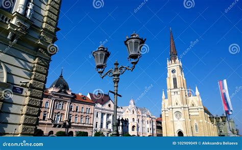 The Central Square in the City of Novi Sad in Serbia in Clear Weather ...