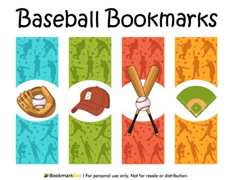 Printable Baseball Bookmarks