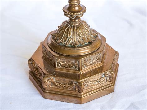 7 candle antique Jewish menorah in solid brass