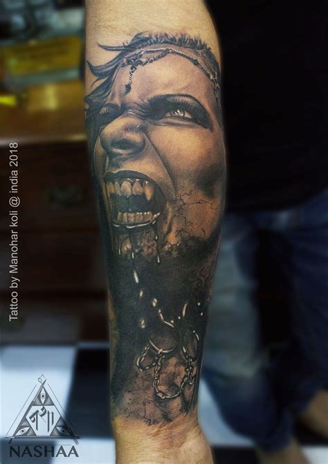 Vampire tattoo done by Manohar Koli #nashaatattoostudio #mumbaitattoos ...