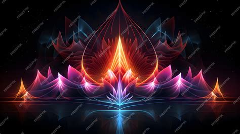 Premium AI Image | geometric neon wallpaper ai generated background