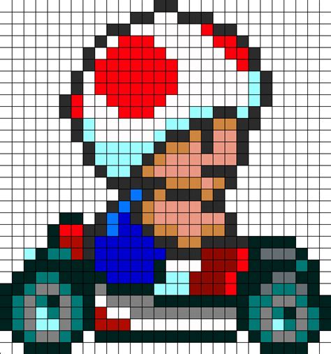 Toad Kart Page Kandi Pattern | Pixel art, Perler bead art, Perler beads ...