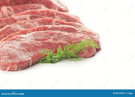 Fresh Cuts Of Meat / Isolated On White Stock Photography - Image: 8516952