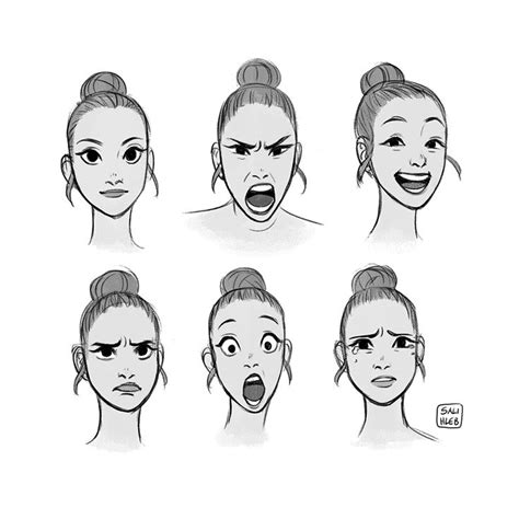 Scared Face Drawing, Girl Face Drawing, Face Drawing Reference, Face ...