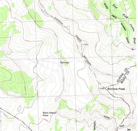 Sierra Nevada Topographical Map - Sonora Pass 31