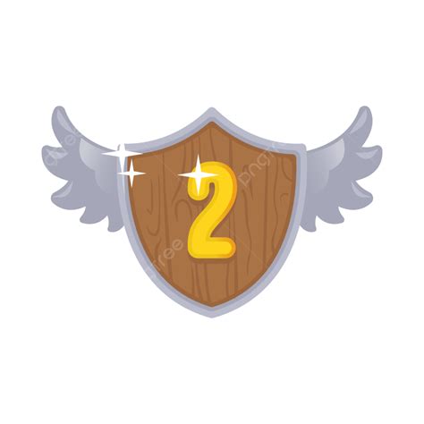 Wing Shield Vector Design Images, Level 2 Wood Shield With Wings Game ...