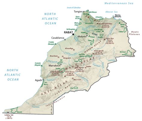 Map of Morocco - Cities and Roads - GIS Geography