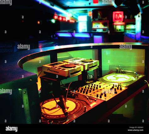 DJ booth in a night club Stock Photo - Alamy