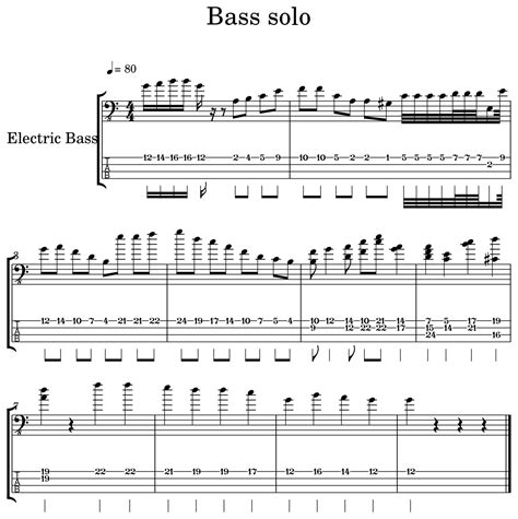 Bass solo - Sheet music for Electric Bass