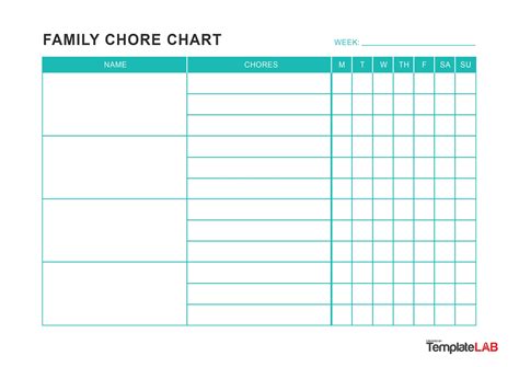 Weekly Chore Chart Template