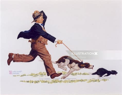 Robert Gunn Walk'in the dog Medium: oil Poster, narrative, Americana ...