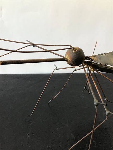 1960s Large Brass Mosquito Sculpture Signed For Sale at 1stDibs