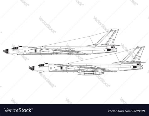 Tupolev tu-16 badger Royalty Free Vector Image