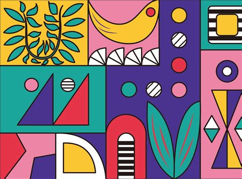 Abstract art in geometric shapes by Jen Du on Dribbble