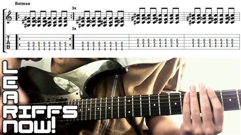 BATMAN Guitar Tutorial Tv Theme With Tab 📺 🦇 nanana - YouTube