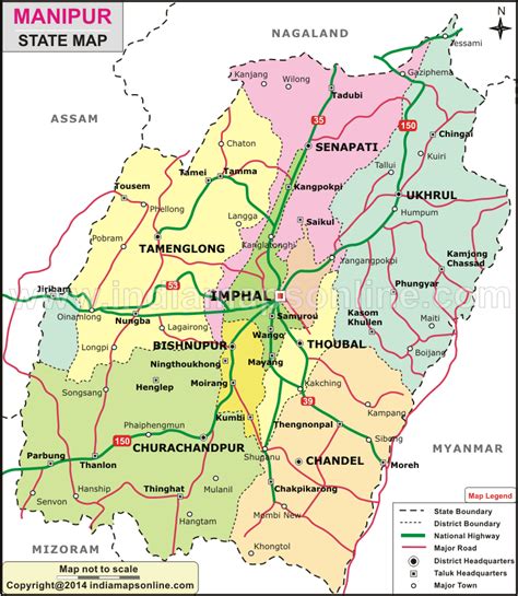 Manipur Map, Manipur State Map, India