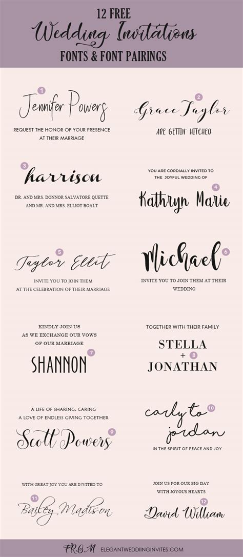 Wedding Invitation Font Pairing Guide with Free Killer Fonts to ...