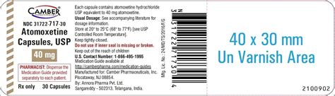 Atomoxetine - FDA prescribing information, side effects and uses