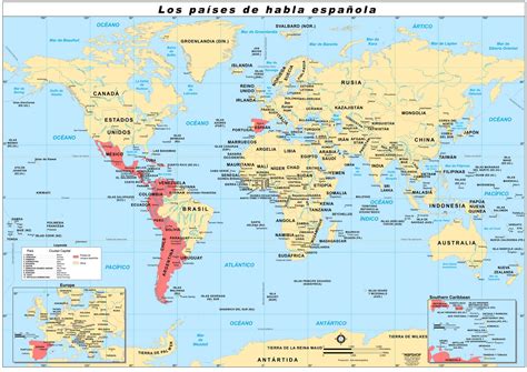 World Map Of Spanish Speaking Countries - Mammoth Mountain Trail Map