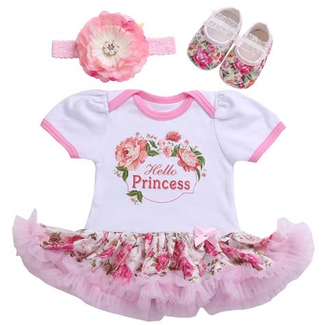 Aliexpress.com : Buy Boutique Newborn Baby Girl Clothes Shoe Headband ...