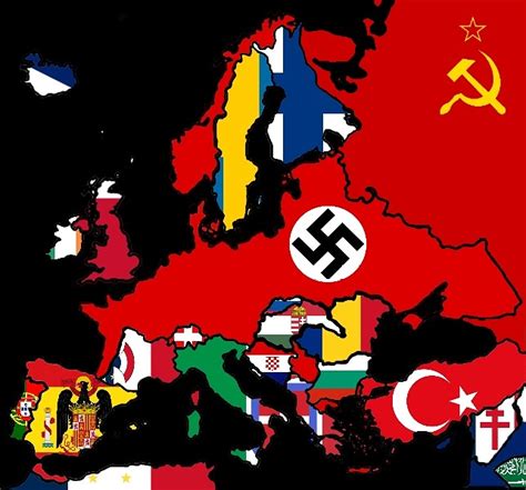 Flag map of europe in ww2 (1942) : r/MapPorn