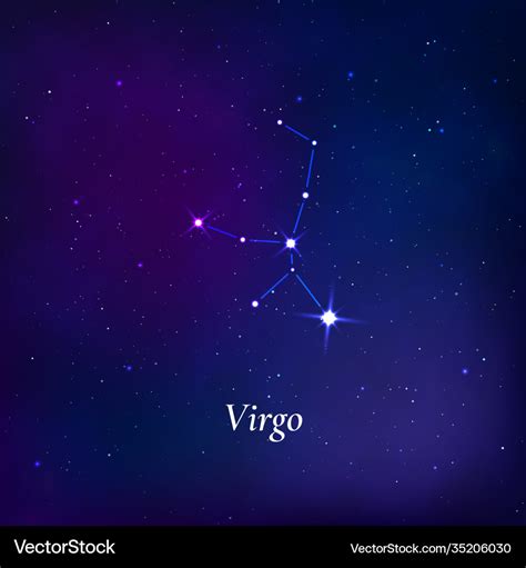 Virgo sign stars map zodiac constellation Vector Image