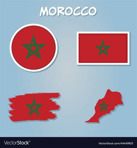 Morocco flag map map of the kingdom of Royalty Free Vector