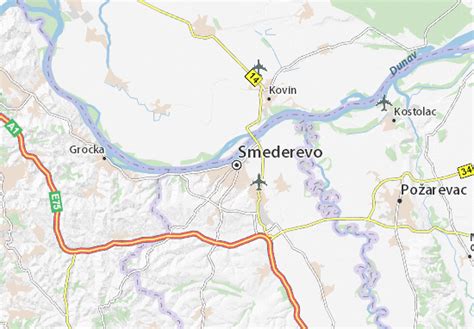 Map of Smederevo - Michelin Smederevo map - ViaMichelin