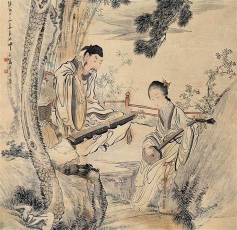 Making music | Chinese art, Ancient china, Chinese painting