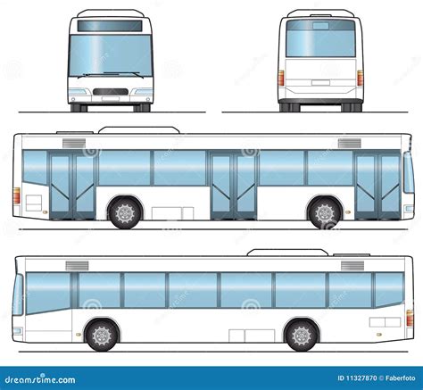 Public Bus Template stock vector. Image of motor, rear - 11327870