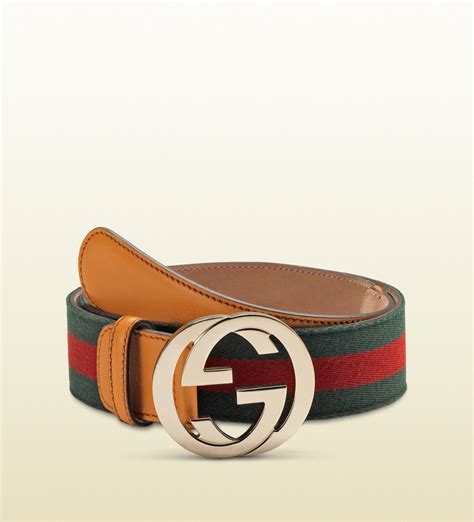 Lyst - Gucci Signature Web Belt With Interlocking G Buckle in Green for Men