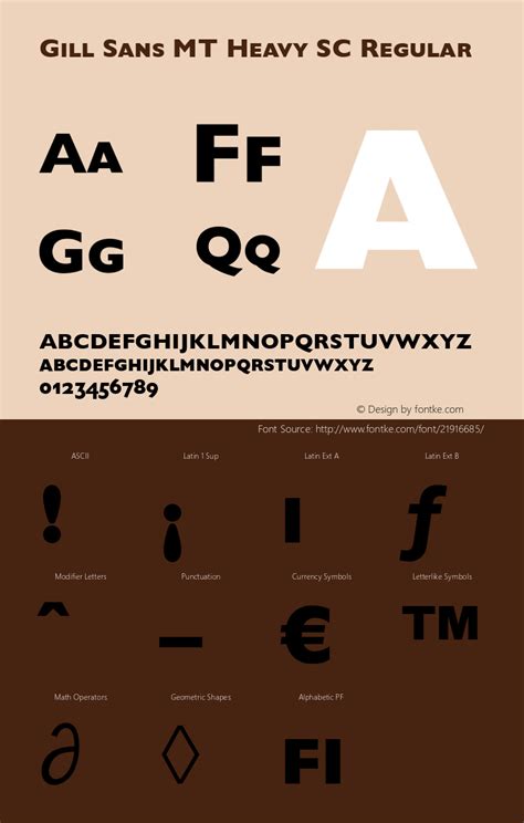 Gill Sans MT Heavy SC Version 2.10 Font Sample- Font Sample-Fontke.com