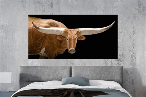 Longhorn Cow Canvas or Print Cow Wall Art Framed Western | Etsy