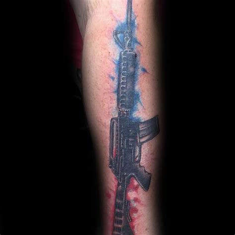 75 AR 15 Tattoo Ideas For Men - Rifle Designs