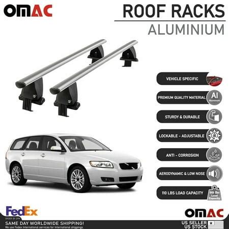 Smooth Roof Rack For Volvo V50 2008-2011 Roof Rails Cross Bar Luggage ...