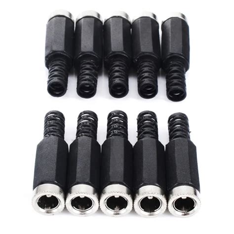 10pcs 2.1mmx5.5mm DC Power Male / Female Plugs Jack Socket Adapter ...