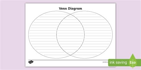 Lined Venn Diagram Template (teacher made) - Twinkl