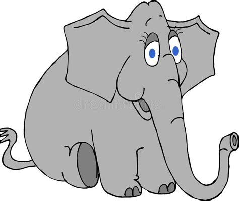 Cute Cartoon Elephant With Big Eyes