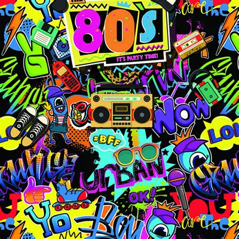 Vinyl 80's Background for Graffiti Wall Photography Hip Hop Theme Party ...