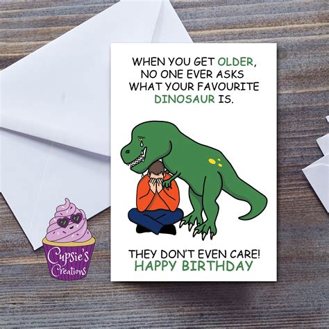 Funny Birthday Card Meme Dinosaur T-rex Joke for Boyfriend - Etsy UK