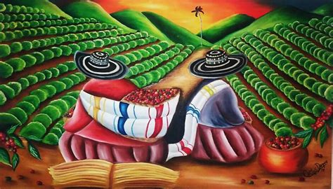 Cafetal Quindio - Colombia, Peinture par Carlos Duque | Artmajeur