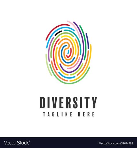 Fingerprint diversity logo Royalty Free Vector Image