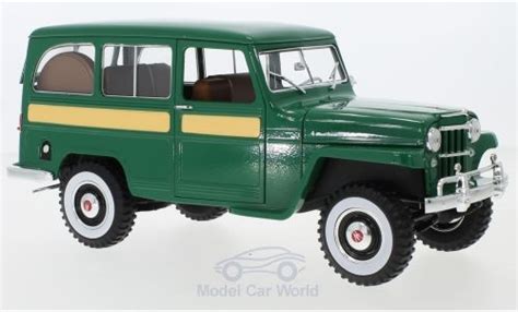 Diecast model cars Jeep Willys 1/18 Lucky Die Cast Station Wagon green ...