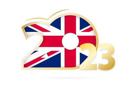 Year 2023 with United Kingdom Flag pattern. 12803128 Vector Art at Vecteezy