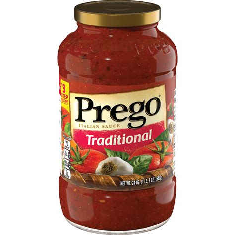 Prego Pasta Sauce, Traditional Italian Tomato Sauce, 24 Ounce Jar ...