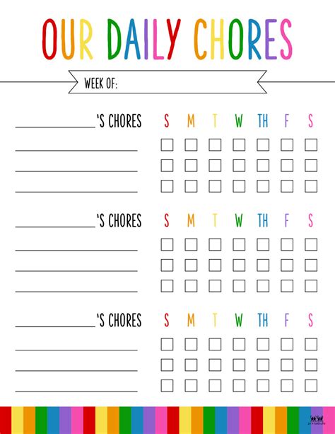 Multiple Children Chore Charts - 10 Free Printable Charts - PrintaBulk